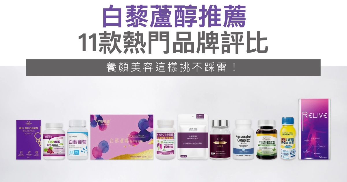2026白藜蘆醇推薦｜11款熱門品牌評比，皮膚抗老、備孕族必看